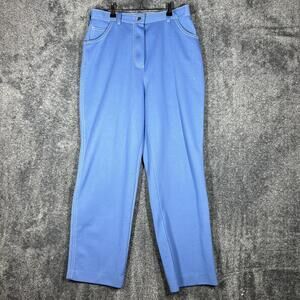 Cracker Barrel Pants Womens 18 Blue Twill Dress Pants Slim Pockets 28 Inseam